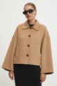 Answear.LAB kurtka wełniana bez kaptura brązowy m.2433fos