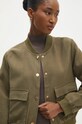 Answear.LAB kurtka bomber z domieszką lnu zielony 6297.hms