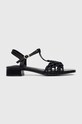 Answear Lab sandale imitatie de piele negru S3199.HWK