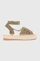 Answear Lab espadryle platforma zielony 7432.HMS