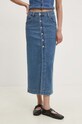 Answear Lab fustă din denim uni albastru 7817.ijs