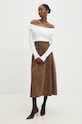 Sukně Answear.LAB 41109.FKK hnědá WZ24