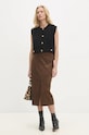 Sukňa Answear.LAB 2822.ilk hnedá WZ24