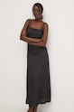 Answear Lab rochie din in hALD0977.fh negru WZ24