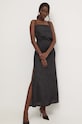 Answear Lab rochie din in maxi negru hALD0977.fh