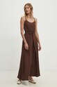 Answear Lab sukienka z lnem d855.ijs brązowy WZ24