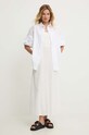 Answear Lab rochie din in alb LD1019.HMS