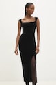 Answear Lab rochie de catifea 2542.tos negru WZ24