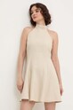Answear Lab rochie din in rotund bej 92213.IKK