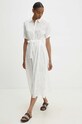 Answear Lab rochie din in w8617.ims alb WZ24