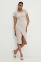 Answear Lab sukienka z elastanem beżowy 5009.ijs
