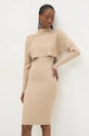 Answear Lab rochie și pulover MG58978AB.hlk maro