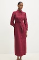 Answear Lab rochie din bumbac V3415.fos burgundia WZ24