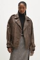Δερμάτινο μπουφάν Answear.LAB s6658.ILK καφέ WZ24