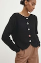 Answear Lab cardigan de lana negru lu2411.fos