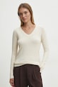 Svetr Answear.LAB V výstřih béžová JT235.HLK