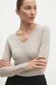 Answear Lab maglione scollo a V beige JT235.HLK