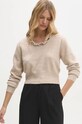 Answear.LAB sweter z wełną okrągły beżowy 1455.ilk