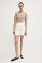 Answear Lab pantaloni scurti jeans S142.HWK alb WZ24
