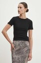 Bavlnené tričko Answear.LAB čierna LC240002.HWK