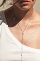 Αλυσίδα σώματος με ρόδιο με πέρλες ANIA KRUK Summer Body Chain MTNBP0742 ασημί ZA00