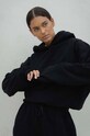 MUUV. hanorac de bumbac SMOOTH COTTON uni negru bluza.SMOOTHCOTTON.blac