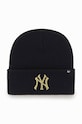 Шапка 47 brand Mlb New York Yankees аппликация чёрный B.HYMKM17ACE.BKD