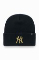 Шапка 47 brand Mlb New York Yankees аплікація темно-синій B.HYMKM17ACE.NYA