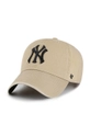 бежевый Хлопковая кепка 47brand Mlb New York Yankees Unisex