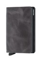Secrid Portofel de piele uni gri SV.GreyBlack