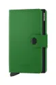 zöld Secrid bőr pénztárca Miniwallet Matte Bright Green Uniszex