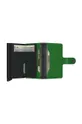 Secrid bőr pénztárca Miniwallet Matte Bright Green alumínium, természetes bőr