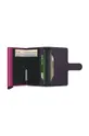 Kožená peňaženka Secrid Miniwallet Matte Dark Purple-Fuchsia Hliník, Prírodná koža