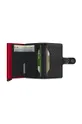 Secrid leather wallet Cubic Black-Red Aluminum, Natural leather