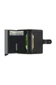 Secrid leather wallet Cubic Black-Titanium Aluminum, Natural leather