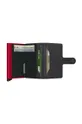 Secrid leather wallet Optical Black-Red Aluminum, Natural leather