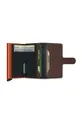Secrid leather wallet Optical Brown-Orange Aluminum, Natural leather