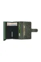 Secrid leather wallet Miniwallet Hexagon Green Aluminum, Natural leather