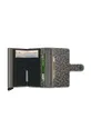 Secrid leather wallet Miniwallet Hexagon Grey Aluminum, Natural leather