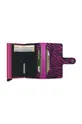 Secrid leather wallet Miniwallet Zebra Fuchsia Aluminum, Natural leather