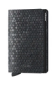 Кожаный кошелек Secrid Slimwallet Hexagon Black мелкий узор чёрный SHe.Black