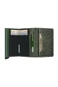 Kožni novčanik Secrid Slimwallet Hexagon Green Aluminij, Prirodna koža