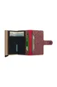 Secrid leather wallet Miniwallet Sparkle Red Aluminum, Natural leather