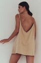 MUUV. rochie din bumbac sukienka #SURFGIRL suk.surfgirl.black bej ZS24