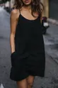 czarny MUUV. sukienka bawełniana #SURFGIRL Damski