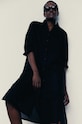 MUUV. rochie din bumbac mini negru suk.dl.BEACHSHIRT.black