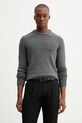 Marc O'Polo sweter z dodatkiem wełny okrągły szary M30506660174