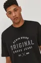 czarny Cross Jeans T-shirt Męski