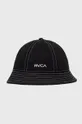 czarny RVCA kapelusz bawełniany Damski