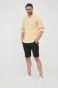 Manuel Ritz koszula lniana żółty